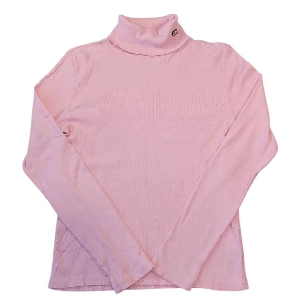 Vintage Polo Jeans Co Ralph Lauren Women’s Rib-Knit Turtleneck Pink Sweater L